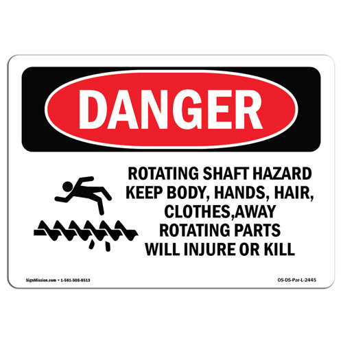 Signmission Rotating Shaft Hazard Keep Body Sign Wayfair Canada